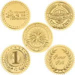 50 Sheets 5 Styles Plastic Self Adhesive Gold Foil Embossed Stickers