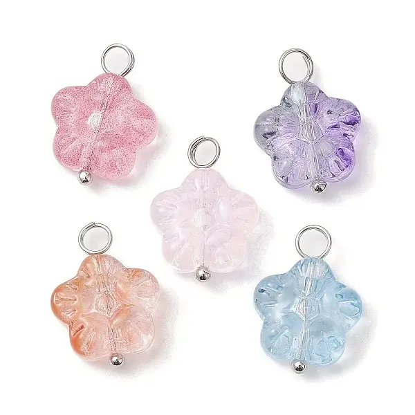 Transparent Baking Paint Glass Pendant