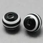 Round Striped Resin Beads