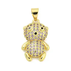 Brass Micro Pave Cubic Zirconia Pendants
