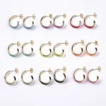 Brass Enamel Stud Earrings