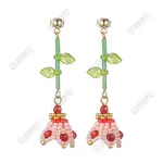 Dyed Natural Agate Dangle Stud Earrings