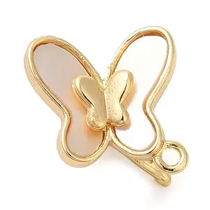 Brass with Natural Shell Fold Over Clasps