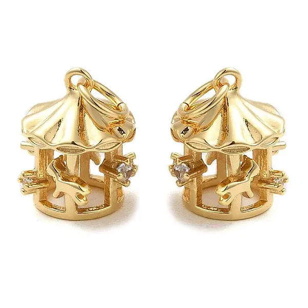 Rack Plating Brass Micro Pave Clear Cubic Zirconia Pendants