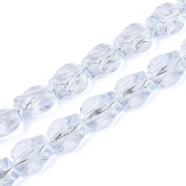 Baking Paint Transparent Glass Beads Strands