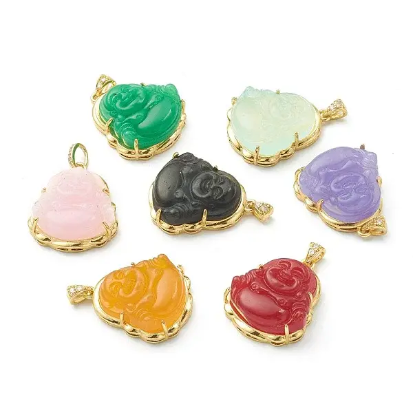 Brass Micro Pave Clear Cubic Zirconia Pendants