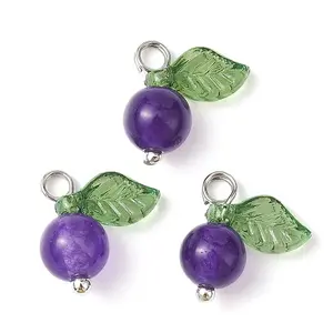 Natural Dyed Malaysia Jade Fruit Charms