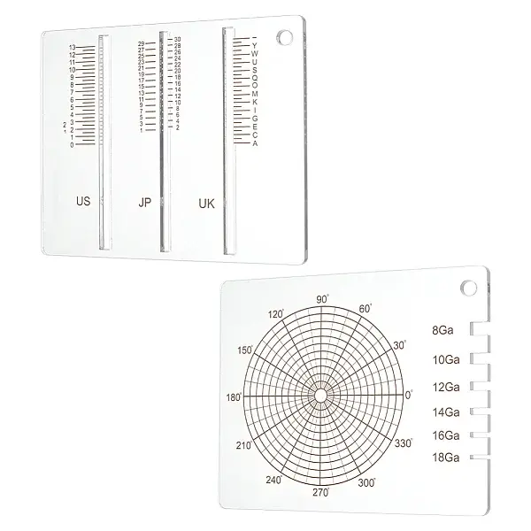 1 Set Acrylic Finger Ring Measuring Tools