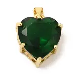 Golden Brass Micro Pave Cubic Zirconia Pendants