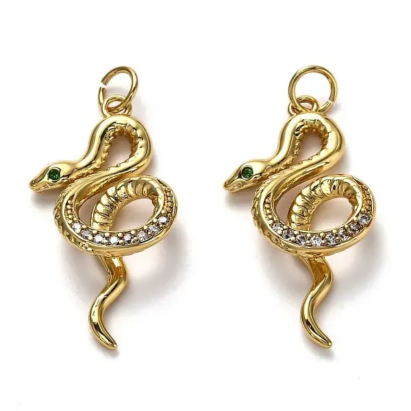 Brass Micro Pave Clear Cubic Zirconia Pendants