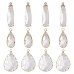 12Pcs 3 Styles Brass Glass Pendants