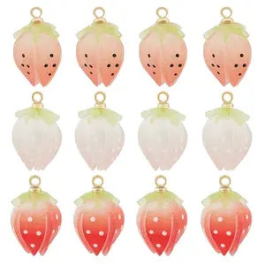 12Pcs 3 Colors Plastic Enamel Pendants