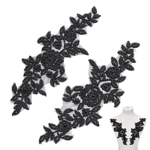 2Pcs Sew on Flower Appliques