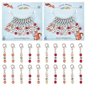 Autumn Theme Acrylic Beaded Locking Stitch Markers