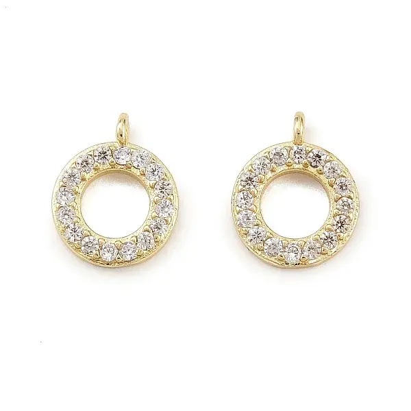 Brass Micro Pave Cubic Zirconia Pendants