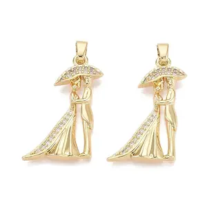 Valentine's Day Brass Micro Pave Clear Cubic Zirconia Pendants