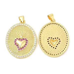 Brass Micro Pave Cubic Zirconia Pendants