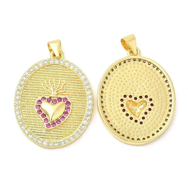 Brass Micro Pave Cubic Zirconia Pendants