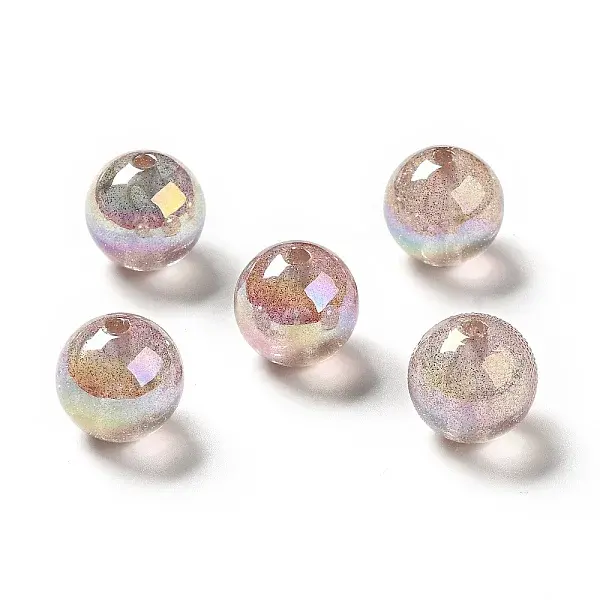 UV Plating Transparent Rainbow Iridescent Acrylic Beads