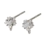 Rhodium Plated 925 Sterling Silver Ear Stud Findings