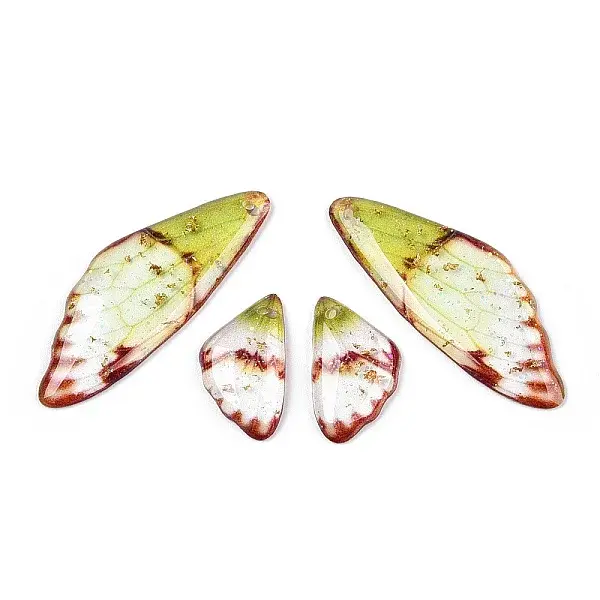 Transparent Resin Wing Earrings Pendants