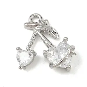 Brass Micro Pave Clear Cubic Zirconia Pendants