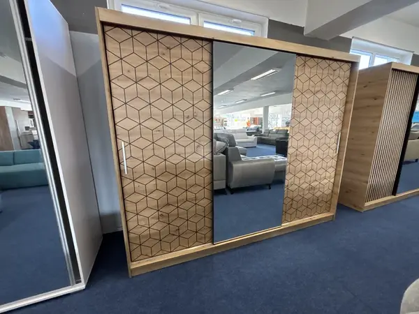 Šatní skříň Abi Plaster - šířka 250 cm - Dub artisan