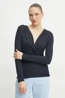 Halenka BOSS dámská, tmavomodrá barva, hladká, 50534546