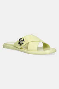 Tory Burch  Kožené pantofle  T Lock Cross Band Slide