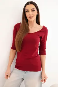 Kesi halenka s kulatým výstřihem bordó