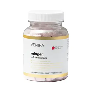 Venira Kolagen ve formě srdíček malina 120 tablet