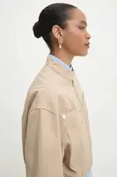 Bavlněná bunda Answear.LAB béžová barva, oversize