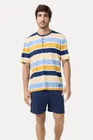 Pánské pyžamo krátké MATTEO S Žlutá