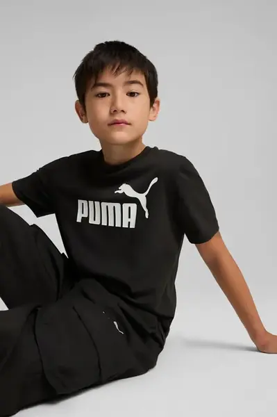 Dětské bavlněné tričko Puma ESS No. 1 Logo Tee černá barva, s potiskem, 684906