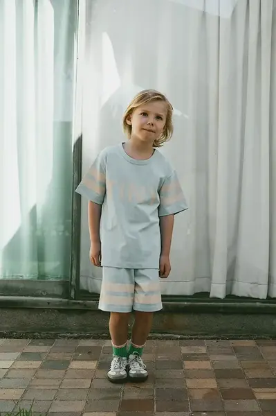 Tinycottons  Dětské bavlněné šortky  STRIPES LOGO SHORT