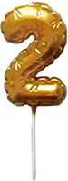 Dortová svíčka BALÓNEK "2" 3,7X5,9CM  268652 ZLATÁ