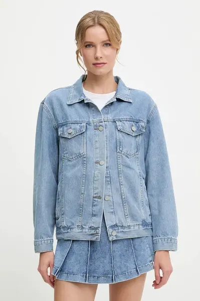 Džínová bunda Answear.LAB modrá barva, přechodná