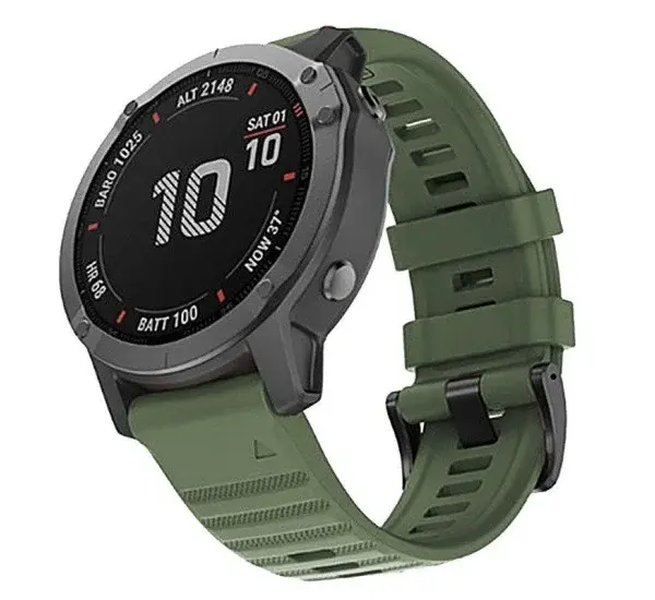 Silikonový řemínek outdoor RhinoTech pro Garmin QuickFit 26 mm, tmavě zelená