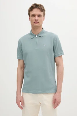 Bavlněné polo tričko Barbour Hingham Polo Shirt pánské, zelená barva, MML1458