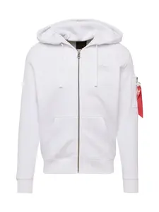 ALPHA INDUSTRIES Tepláková bunda  čierna / biela