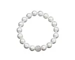 Evolution Group - Pavona Perlový náramek s čirými krystaly 33074.1 bílá