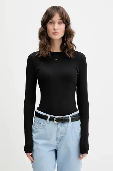 Tommy Jeans  tričko s dlouhým rukávem dámské bavlněné s elastanem