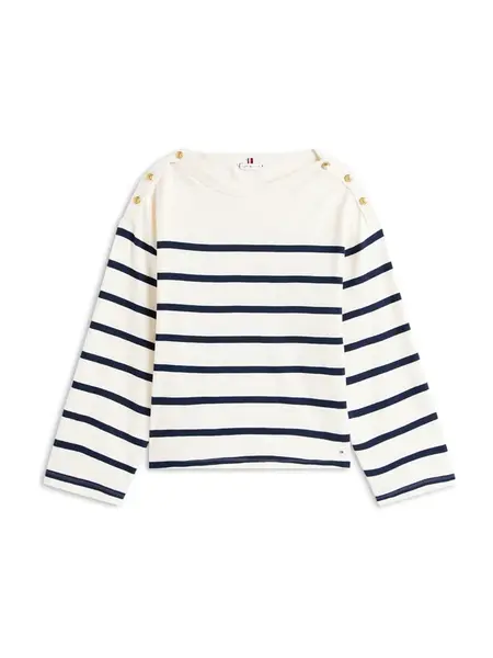 TOMMY HILFIGER Tričko  námornícka modrá / biela ako vlna