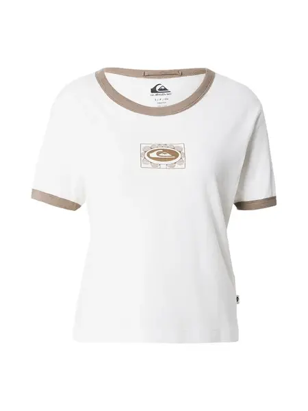 QUIKSILVER Tričko 'RINGERTEESCREEN'  hnedá / biela