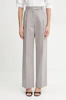 Kalhoty MAX&Co. dámské, šedá barva, jednoduché, high waist, 2516131114200