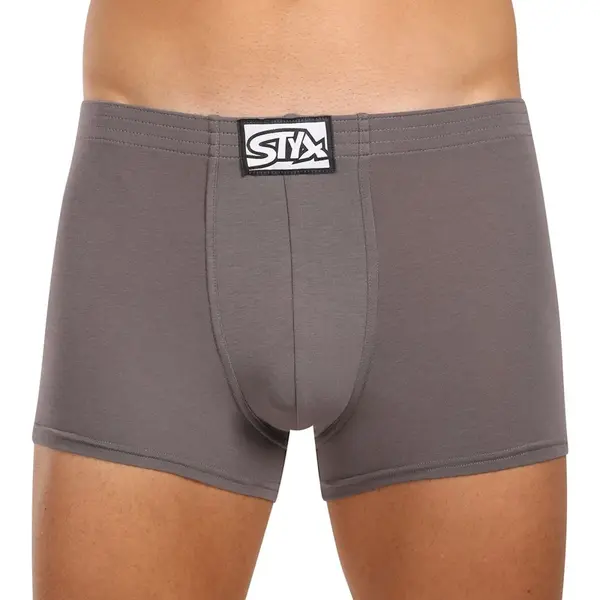 Styx Pánské boxerky klasická guma tmavě šedé (Q1063) M