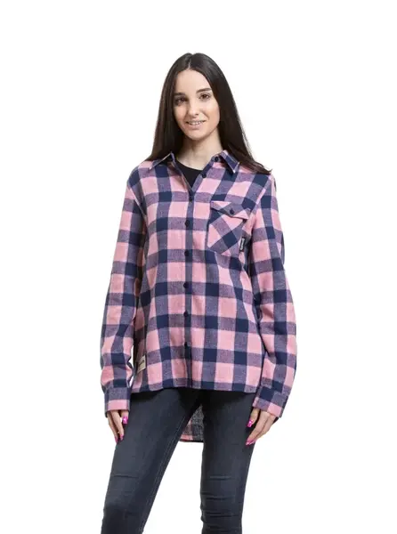 Meatfly dámská košile Courtney Blue / Rose | Růžová | Velikost XS