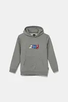 Dětská mikina Vans Fresh Pullover šedá barva, s kapucí, s potiskem, VN000MHF02F1