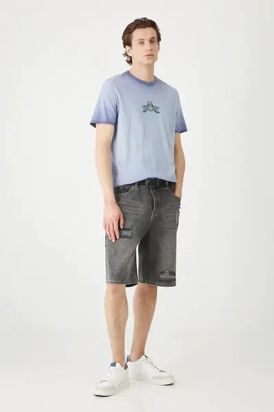 Bavlněné tričko Medicine pánské, fialová barva, s potiskem