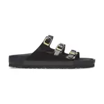 Kožené pantofle Birkenstock Florida D-Buckle Exq dámské, černá barva, 1029385